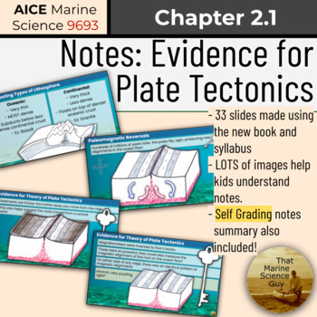 Preview of AICE Marine | Notes 2.1: Evidence of Seafloor Spreading w/Self Grading Summary