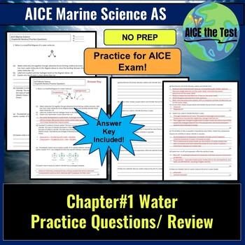 Preview of AICE Marine Review/ Practice Questions Chapter#1 Water