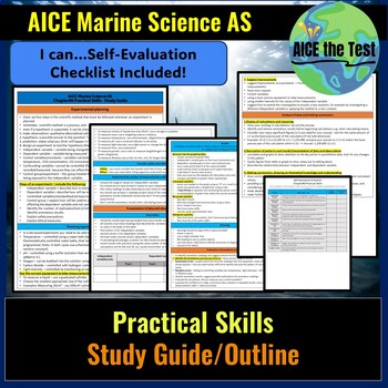 Preview of AICE Marine Science AS Practical Skills- Study Guide