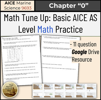 Preview of AICE Marine Science Basic Math Practice: Mean, Percents, Sig Figs, & Range