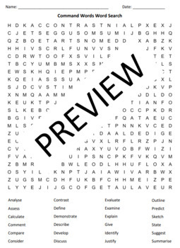Preview of AICE Marine Science Command Words Word Search (New Coursebook)