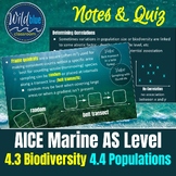 AICE Marine Science Unit 4.3 Biodiversity and 4.4 Populati