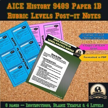 Preview of AICE Paper 1a Level Post-It Notes