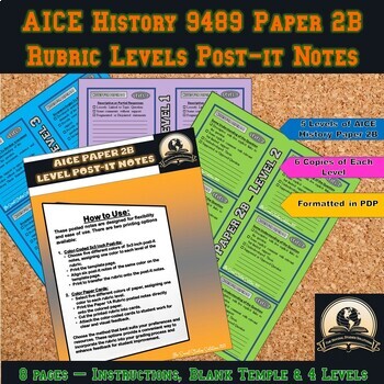 Preview of AICE Paper 2B Level Post-It Notes