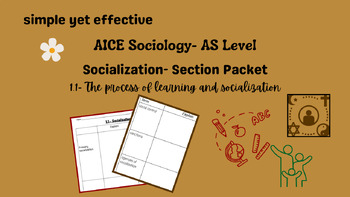 Preview of AICE Sociology AS Level Socialization 1.1 PACKET