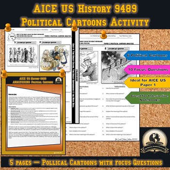 Preview of AICE US History 9489  Political Cartoons Activity