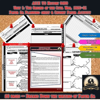 Preview of AICE US History 9489 Unit 1 - Paper 2a Planning sheet & Chunky Paper Activity