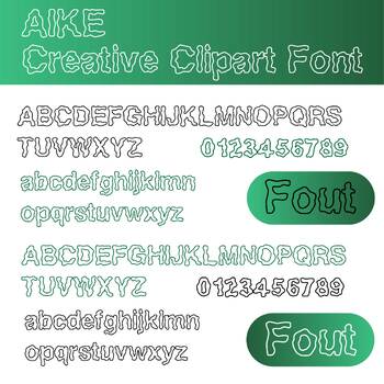 Preview of AIKE Creative Clip Art Font / Title Distorted Font