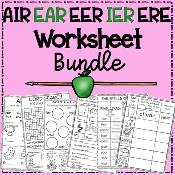 Preview of AIR EAR EER IER ERE Sound Worksheet Bundle