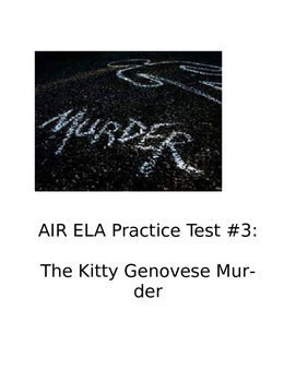 Preview of AIR ELA Practice Test #3: The Kitty Genovese Murder (Reading/Writing)- Editable!