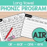 AIR Long Vowel Team Phonics Activities -Reading and Spelli