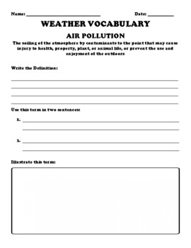 AIR POLLUTION The soiling of the atmosphere by co 