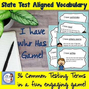 Preview of STATE TESTING Vocabulary: I Have Who Has Review Game