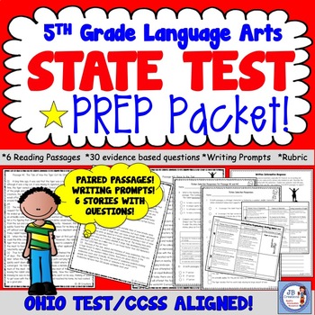 Preview of 5th Grade State Test Prep for Reading (Ohio/CCSS aligned)