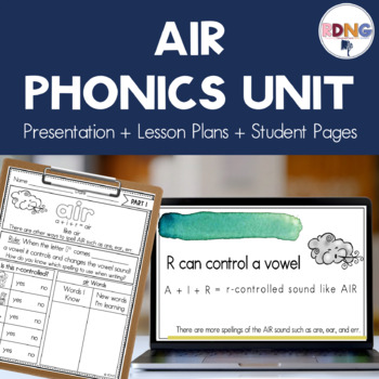 Preview of AIR r controlled vowel Phonics Unit Lesson Plans