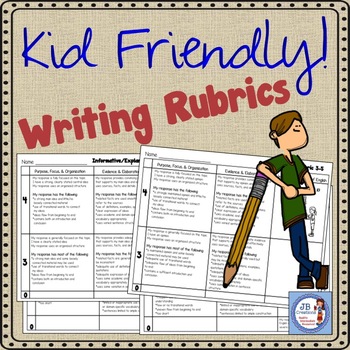 Preview of Kid Friendly Writing Rubrics! (3-5 grades)