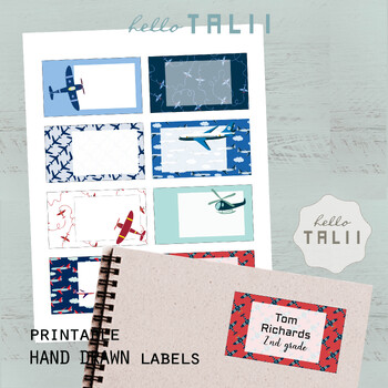 Preview of AIRPLANES PRINTABLE LABELS