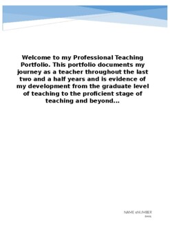 Preview of AITSL Teaching Portfolio (Provisional to Full Registration)