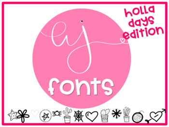 Preview of AJ Fonts-  Holla Days (Holiday)  Themed Fonts