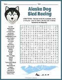 ALASKA DOG SLED RACING Word Search Puzzle Worksheet Activity