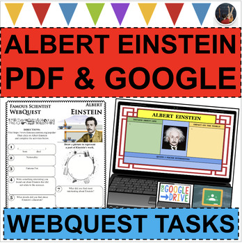 Preview of ALBERT EINSTEIN Science WebQuest Scientist Research Biography (PDF & DIGITAL)