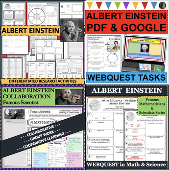 Preview of ALBERT EINSTEIN BUNDLE Biographical Biography Research Project Activities