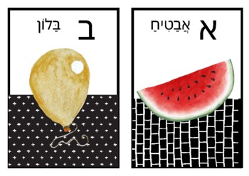Preview of ALEF BEIT WATERCOLOR FLASHCARD