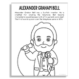 ALEXANDER GRAHAM BELL Inventor Coloring Page Poster Craft 