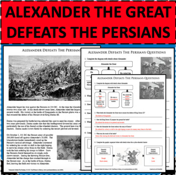 Preview of ALEXANDER THE GREAT DEFEATS THE PERSIANS & DARIUS III Differentiated Activity