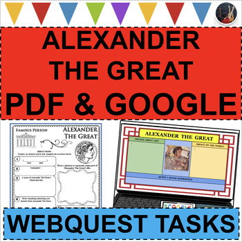Preview of ALEXANDER THE GREAT WebQuest Research Project Biography (PDF & DIGITAL)