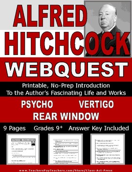 Preview of ALFRED HITCHCOCK Webquest | Worksheets | Printables