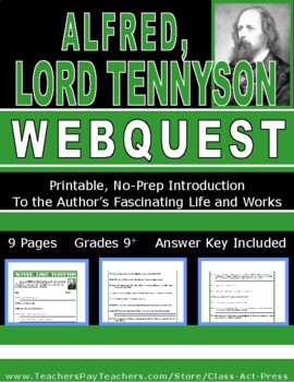 Preview of ALFRED, LORD TENNYSON Webquest | Worksheets | Printables