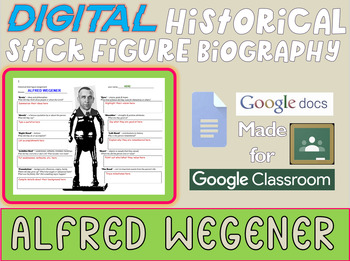 Preview of ALFRED WEGENER Digital Historical Stick Figure Biography (MINI BIOS)