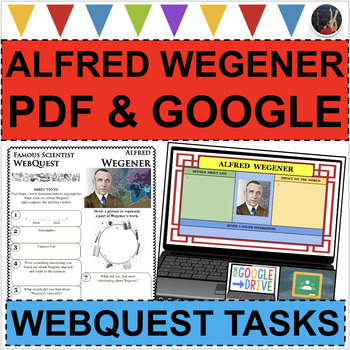 Preview of ALFRED WEGENER Science WebQuest Scientist Research Biography (PDF & DIGITAL)