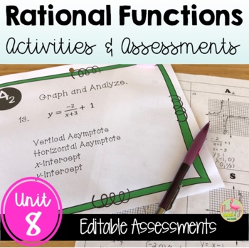 Preview of Rational Functions Activities and Assessments (Algebra 2 - Unit 8)