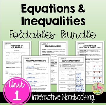 Preview of Equations and Inequalities FOLDABLES™ (Algebra 2 - Unit 1)