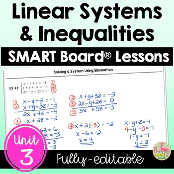 Preview of Linear Systems and Inequalities SMART Board® (Algebra 2 - Unit 3)
