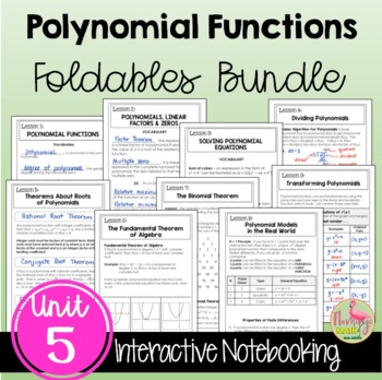 Preview of Polynomial Functions FOLDABLES™ and Lesson Videos (Algebra 2 - Unit 5)