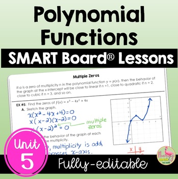Preview of Polynomial Functions SMART Board® Bundle (Algebra 2 - Unit 5)