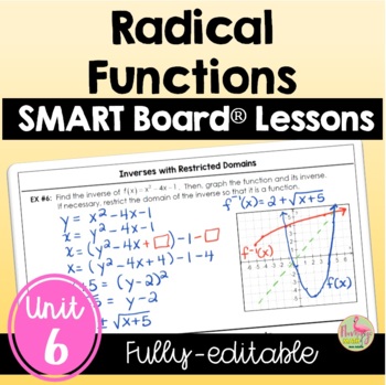 Preview of Radical Functions SMART Board® Bundle  (Unit 6)