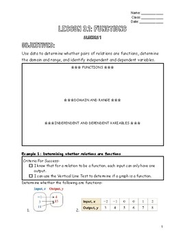 Preview of ALGEBRA 1 Graphing Linear Functions Unit Lessons + Worksheets