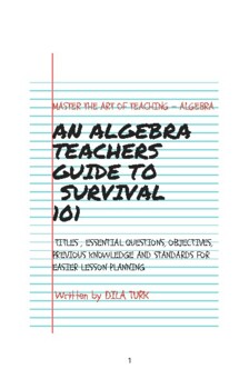Preview of ALGEBRA 1 - LESSON PLANNING GUIDE - 64 Topics