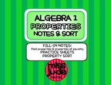 Properties of Real Numbers Graphic Organizer, Practice & S