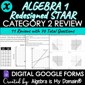 Preview of ALGEBRA 1 REDESIGNED STAAR EOC REVIEWS - Category 2