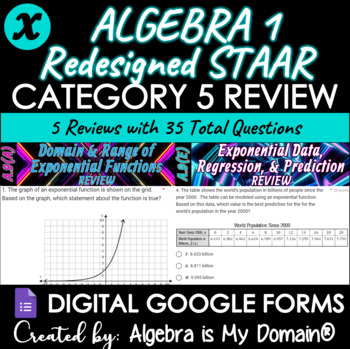 Preview of ALGEBRA 1 REDESIGNED STAAR EOC REVIEWS - Category 5