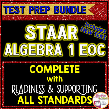 Preview of ALGEBRA 1 STAAR EOC Review TEST PREP BUNDLE