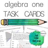 ALGEBRA 1 TEST PREP#1 - task cards (with paper version)