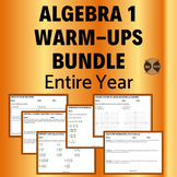 ALGEBRA 1 WARM-UPS Entire Year BUNDLE (Growing) (65 topics