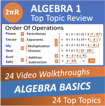 Preview of Algebra Basics - Top Video Walkthroughs - Review & Mastery (L1)