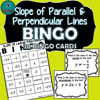 Preview of ALGEBRA BINGO - Parallel & Perpendicular Lines - Slope Bingo